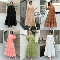 ราคา Maxi dress (Spun fabric + Lace) แม็กซี่เดรสยาวผ้าสปันแต่งผ้าลูกไม้ แบบติดกระดุมมุขหน้า แต่งลูกไม้พร้อมเชือก มีซับในตัว (41162114569)