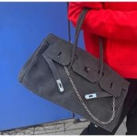 ราคา กระเป๋าใบใหญ่ ทรงเบอร์กิ้น 15" ผ้ายีนส์แท้ทั้งใบ (4663149374)