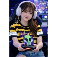 ราคา เสื้อฮู้ดแขนสั้นลายทางสีเหลืองสลับดำ  (57506232139)