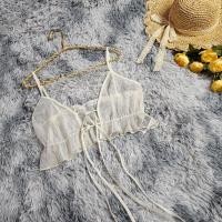 ราคา ส่งต่อเสื้อสายเดี่ยวแฟชั่นเซ็กซี่ซีทรูสีครีม ใส่เที่ยวทะเลถ่ายรูปสวยๆ เสื้อผ้ามือสอง งานป้าย ชุดนอนไม่ได้นอน 2hand มือ2 (26227369668)