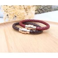 ราคา กำไลข้อมือหนังแท้. สลักชื่อฟรี (3311117840)