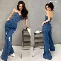 ราคา ทักก่อนสั่งจั๊มสูทยีนส์ฟอก กระดุมหน้าเกาะอก ซิปข้าง SM Aura (15271136023)
