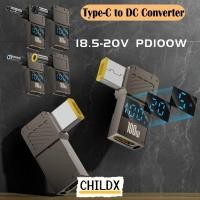 ราคา CHILDX USB-C to DC Converter, Fast Charging Digital Display Type-C to DC Adapter, PD 100W Universal อัจฉริยะ Notebook Charger Plug สําหรับ //Dell (56557489657)