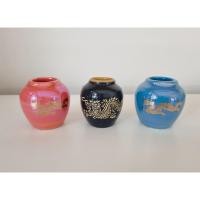 ราคา โอ่งมังกร โอ่งจิ๋ว ลายมังกร สีเขียวเข้ม ชมพู ผ้า (ขายเหมา 3 ใบ) (42875005734)