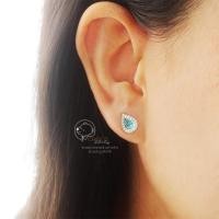 ราคา S925 ต่างหูเงินแท้เพชร CZ Sterling silver stud earrings ET43 (7992205768)