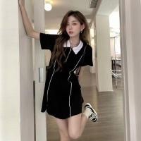 ราคา เดรสคอปกโปโล เดรสแขนสั้น เดรสลำลองผู้หญิง เดรสยาวคลุมเข่า เดรสนักศึกษา เดรสสไตล์เซ็กซี่ (57005658989)