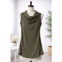 ราคา สายมินิมอลต้องเลิฟ! เสื้อแขนกุดคอถ่วง สีเขียวขี้ม้าเรียบหรู ดูแพงแบบผู้ดี ผ้าพริ้ว ทรงปล่อย ใส่สบาย พรางหุ่นดีมาก (44429050170)