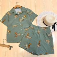 ราคา Set 2 ชิ้น ผ้าไหมอิตาลีเนื้อดีทั้งเซตใส่สบาย เสื้อคอปก กระดุมหน้า กางเกงมีซับใน เอวยางยืดตามไซด์ เข้าเซ็ตกันน่ารักมาก (3445164364)