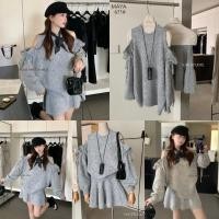 ราคา Knit OFS Long Sleeve Top&Short Skirt Set (46705709730)