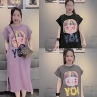 ราคา ชุดเดรสทรงตรง V06, YOJ From ชุดเดรสทรงตรงพิมพ์ลายเด็กผู้หญิงทรงหลวมชุดเดรสผ้าฝ้ายยาว (41058845641)