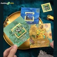 ราคา แฟชั่น.shop03 Vintage Van Gogh ภาพวาดโลหะสีทองบุ๊คมาร์คสแควร์หยักรูปบุ๊คมาร์คสําหรับ Writers ครูเพื่อนหนังสือคนรักของขวัญ CAD (48209041202)