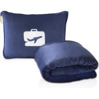 ราคา EverSnug ผ้าห่มและหมอนเดินทาง-ผ้าห่มเครื่องบิน 2-in-1 แบบนุ่มระดับพรีเมียม มาพร้อมปลอกหมอนแบบนุ่ม ผ้าคลุมกระเป๋าเดินทางและคลิปหนีบกระเป๋าเป้สะพายหลัง (สีกรมท่า) (51209511184)