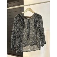 ราคา เสื้อซีทรูชีฟองแขนยาวลายดอกมีระบายช่วงไหล่ (28162654800)