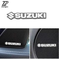 ราคา สติ๊กเกอร์เครื่องเสียงรถยนต์ 4pcs 3D Aluminum Emblem interior Speaker audio Badge Sticker for Suzuki Swift Belang V100 RC80 RGV SX 4 Alto12-20 2021 (6173363560)