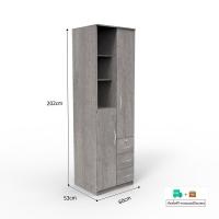 ราคา Inhome Furniture ตู้เสื้อผ้า 2 บาน 3 ลิ้นชัก ขนาด W60xD53xH202 cm. รุ่น WD-6073 (4049590731)