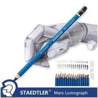 ราคา STAEDTLER ดินสอ H/HB/2B/3B/4B/5B/6B/7B /9B/EE ด้ามสีฟ้า 1 แท่ง สเต็ดเลอร์ ลูโมกราฟ Lumograph ดินสอ Drawing Pencil (6657849749)