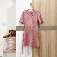 ราคา เดรส ลายสก๊อต สีชมพูกะปิ มือสอง (19701784493)
