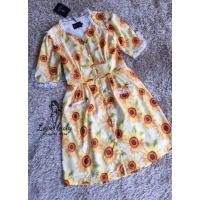 ราคา (4xl) พร้อมส่งชุดเดรสยาวลายดอกทานตะวันสีสันสดใสงานป้าย Love lady แท้ มือ1 ป้ายห้อย (24660656405)