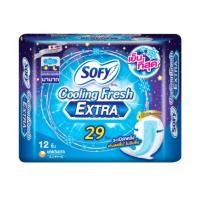 ราคา โซฟี คูลลิ่งเฟรชเอ็กซ์ตร้าผ้าอนามัยมีปีกกลางคืน29ซม. (Sofy Cooling Fresh Extra Night Sanitary Pads Wings 29cm. 12Pcs.) (49809452641)