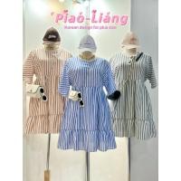 ราคา Jenny Dress มินิเดรสลายทาง เนื้อผ้าคอตต้อนใส่สบายไม่ร้อน มีซับในตรงกระโปรง ไม่โป๊สาวอวบ (53806388919)