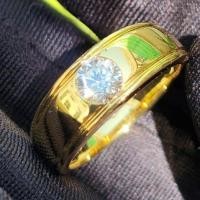 ราคา แหวนเพชรทองคำ ผู้ชาย Round 0.5 ct D VVS Lab Diamond Men's Ring - Yellow Gold 18K (26166581972)