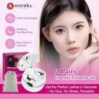 ราคา SUNYWILL 2 คู่ขนตาแม่เหล็ก Lash คลิปชุด 8 ชิ้นแม่เหล็กขนตาปลอมสําหรับแต่งหน้าธรรมชาติ 3D กาวฟรี Eye Lashes (45002276673)