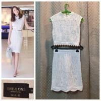 ราคา Soldชุดเซทกระโปรงสั้นปักลูกไม้สีขาว ป้ายOne One มือ2 (4690364412)
