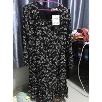 ราคา ชุดเดรสสีดำ ผ้าชีฟอง แขนยาว (18423297578)