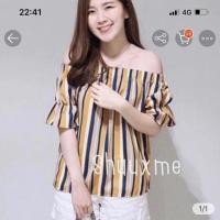 ราคา เสื้อปาดไหล่ลายทางสีเหลืองจากshuuxme (3819915754)