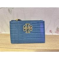 ราคา กระเป๋าใส่บัตร แบรนด์ Tory Burch หนังวัวแท้ปั๊มลาย สีฟ้า (22611998259)