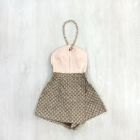 ราคา Tai Shop จั้มสั้นผ้าทอ สายโซ่ทองคล้องคอ สวยหรู (49259450052)