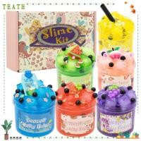 ราคา TEATH Slime Kit, Non-Sticky 300ml/70ml Jelly Cube Slime, Soft Stress Relief Glitter Fruit Crunchy Crystal Slime Party Favor ของขวัญ (57560056033)