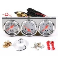 ราคา 2'' 52mm Auto Car Oil Pressure Water Temp Volt Meter Gauge With Sensor Triple Gauge Set Mec (55406319143)