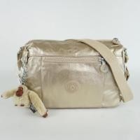 ราคา Kipling Wes Metallic Crossbody Print - Toast Gold ของแท้ พร้อมส่ง (1838382538)