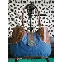 ราคา กระเป๋าถืองานผ้าผสมหนังลายงู (18913067660)