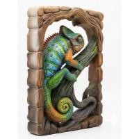 ราคา กิ้งก่าคาเมเลียนผู้พิทักษ์ป่า | Forest Guardian Chameleon – 3D Printed Decorative Art (53657915029)