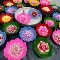 ราคา เทียนลอยน้ำ เทียนดอกไม้ เทียนดอกบัว Floating Flower Candle. (23386983993)