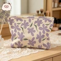 ราคา กระเป๋าแต่งหน้าผ้าลูกฟูกลายดอกไม้,กระเป๋าเครื่องสําอางความจุขนาดใหญ่มีซิป,ออแกไนเซอร์พิมพ์ลายดอกไม้น่ารักสําหรับเดินทาง (40780685982)