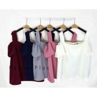 ราคา พร้อมส่งเสื้อคนอ้วน เสื้อผ้าคนอ้วน เสื้อเปิดไหล่ ผ้าฮานาโกะ สาวอวบ (1015834268)