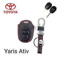 ราคา ซองหนังหุ้มรีโมทกุญแจรถรุ่นToyota Yaris Ativ 2ปุ่มพร้อมพวงกุญแจ (22049525006)