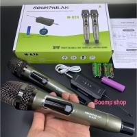 ราคา Soundmilan รุ่น M-626A ไมค์ลอยคู่ คลื่น UHF ด้ามเงินอย่างหรู Wireless Microphone ไมโครโฟน ไมค์ (25985306484)