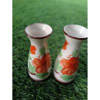ราคา แจกันเซรามิค แจกันคู่ลายดอกไม้สีส้ม (53255993890)