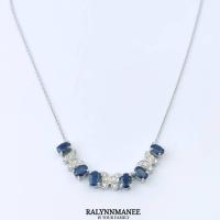 ราคา NK005 สร้อยคอพลอยไพลินแท้ ( Natural Blue Sap. ) ตัวเรือนเงินแท้ 925 ชุบทองคำขาว ยาว 18 - 20 นิ้ว (54858406199)
