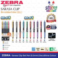 ราคา Zebra Sarasa Clip Gel Pen Decoshine Color JJ15 0.5mm - 10 สี / ชุด 5 ชิ้น (44021748086)
