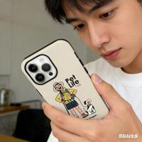 ราคา เคสโทรศัพท์ เหมาะสําหรับ iPhone Simple การ์ตูนปีนเขาสุนัขเดินฟิล์ม Two-in-One เคสโทรศัพท์เหมาะสําหรับ iPhone17/16/14/13 Glossy 15promax/12mini/11pro สองชั้นป้องกันกรณี 9XNT (46706956971)