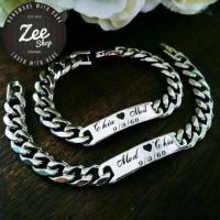 ราคา ข้อมือแสตนเลสแท้คู่สลักชื่อฟรี แจ้งคำสลักก่อนกดสั่งซื้อนะคะ (19477722)