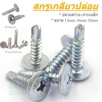 ราคา สกรูเจาะเหล็ก น็อตเกลียวปล่อย สกรู ปลายสว่าน หัวเตเปอร์ หัวร่ม เจาะเหล็ก เบอร์8 (100ชิ้น) (56205930573)