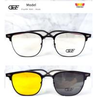 ราคา กรอบแว่นสายตา GEZE Clip-On รุ่น 7045 - สี ฺBlack เต็มกรอบสีดำ คลิปออนแม่เหล็ก Polarized (53656956838)