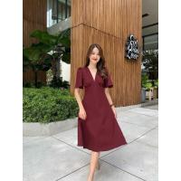 ราคา [ส่งต่อ] Firrr รุ่น Rose Dress red wine Size M (42928183564)
