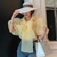 ราคา เสื้อทำงาน เสื้อผ้าแก้วแขนพอง เสื้อแขนตุ๊กตา (2468388772)
